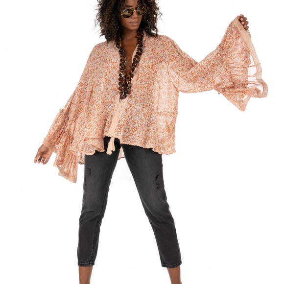 Free People Lola Kimono in Ochre - Picture 2 of 16